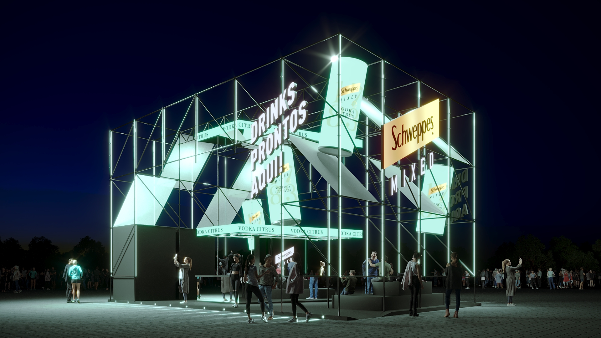 Schweppes vodka stand